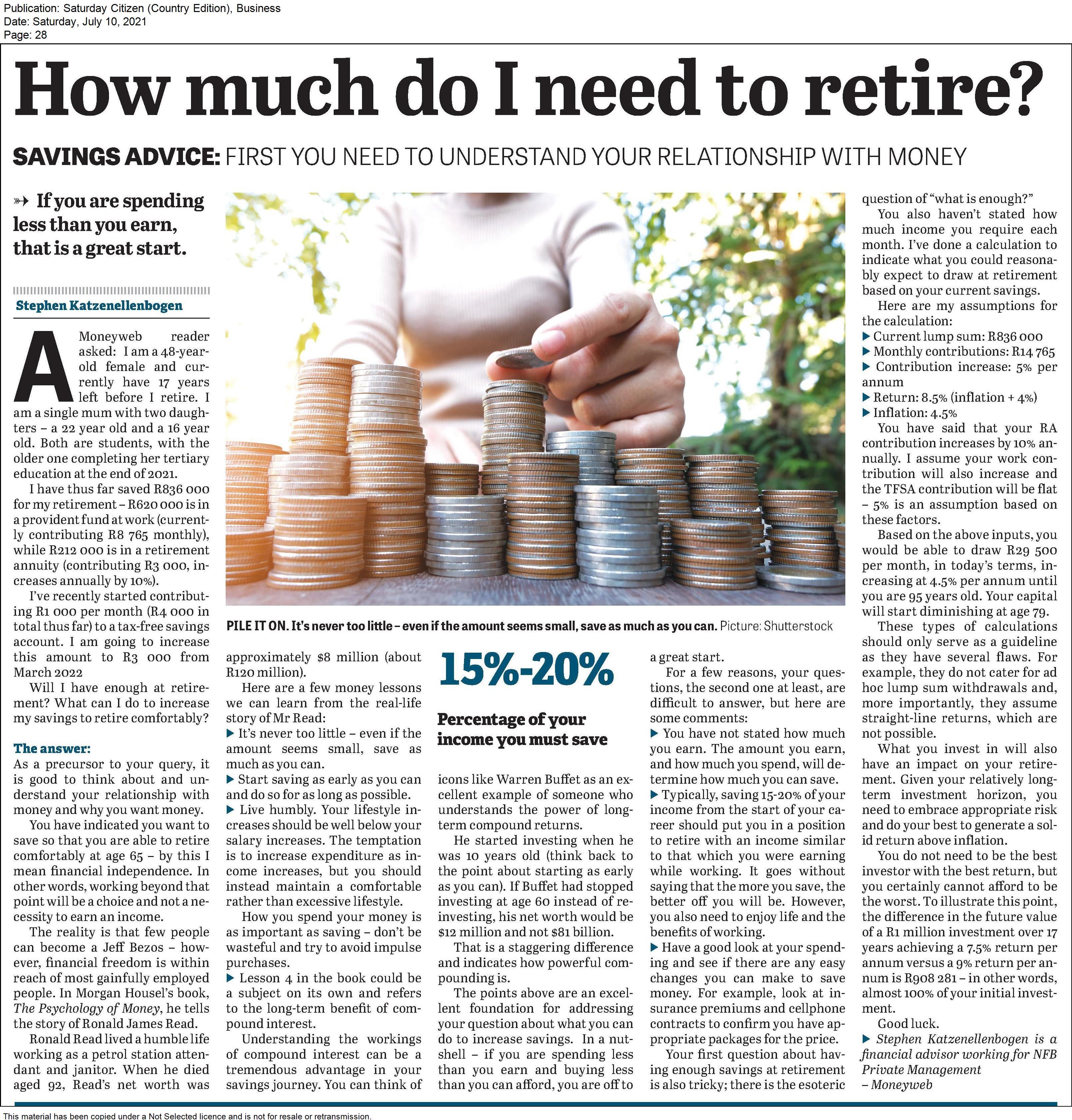 How much do I need to retire? 